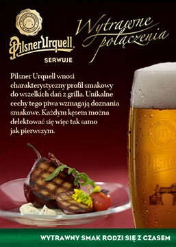 zdjęcie reklamowe piwa Pilsner Urquell_dania z grilla