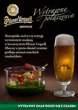 zdjęcie reklamowe piwa Pilsner Urquell_owoce morza